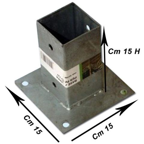 Basi a terra in acciaio per pali da gazebo per esterno 7x7 - Foto 6
