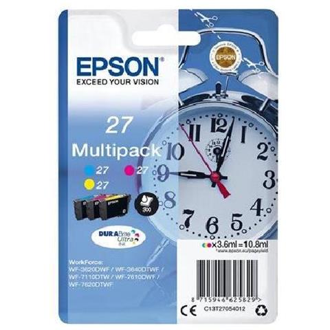 C13T27054010 Cartuccia Ink Originale Ciano Magenta Gialla WF-3640DTWF Capacità 300 Pagine Confezione 3 pezzi - Foto 3