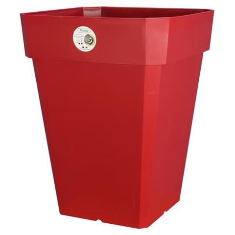 Pot De Fleurs Carr Soleilla En Plastique - 49 X 49 X H 50 Cm - 65 L - Rouge - Foto 1