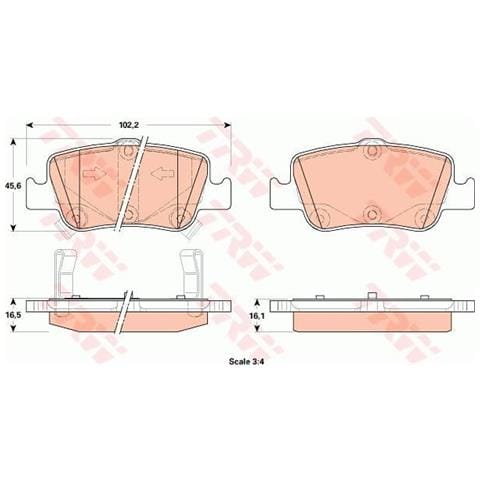 Kit Pastiglie Freno Gdb3480 - Foto 1