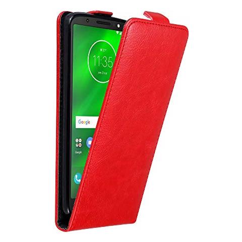 Custodia Compatibile Con Motorola Moto G6 In Rosso Mela - Coperchio Protettivo In Design Flip Con Chiusura Magnetica - Foto 1