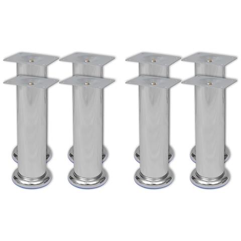 Piedini Rotondi Per Divani 8 Pz Cromati 180 Mm - Foto 1