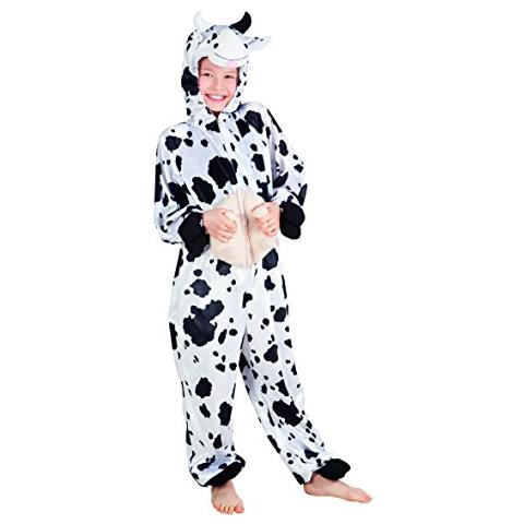 Costume Tuta Peluche Mucca Per Bambini, Bianco / nero, Max 1,40 M, 88201 - Foto 1