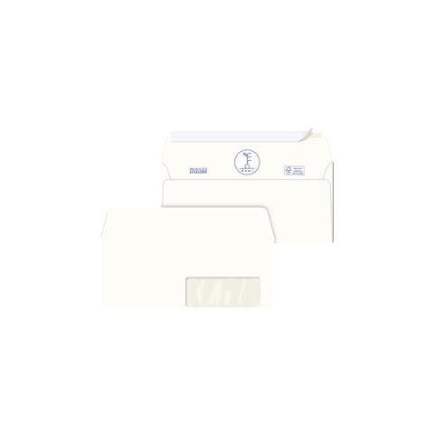 500 Buste Bianche Carta Riciclata Strip 110x230mm Con Finestra 100gr Kami - Foto 1