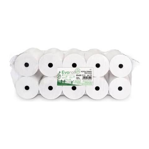 Rotoli Registratore Di Cassa Evoroll Lunga Durata 57 Mm X 30 M Foro 12 Mm Conf. Da 10 - 5730t10 - Foto 1
