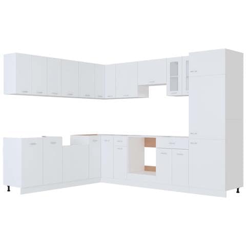 Set Armadi da Cucina 14 pz Bianco in Truciolato - Foto 2