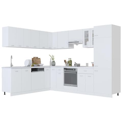 Set Armadi da Cucina 14 pz Bianco in Truciolato - Foto 1