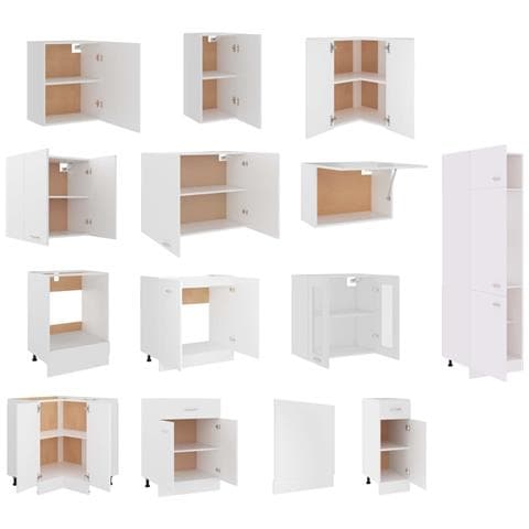 Set Armadi da Cucina 14 pz Bianco in Truciolato - Foto 9