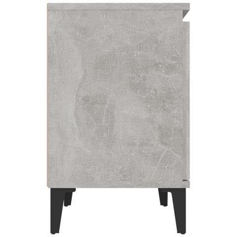 Comodino Con Gambe In Metallo Grigio Cemento 40x30x50 Cm - Foto 7