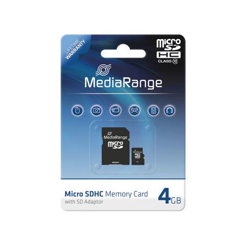 4GB microSDHC, MicroSDHC, Class 10, Nero, SD, Blister - Foto 1