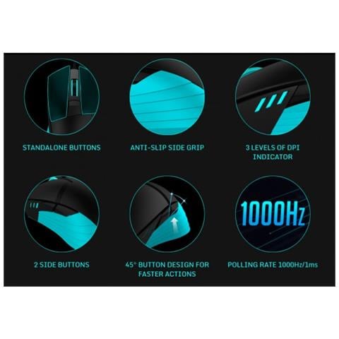 ThunderX3 RM5HEX, mouse da gioco, RGB 16,8 mill, 5000 DPI, OMRON, 6 pulsanti - Foto 1