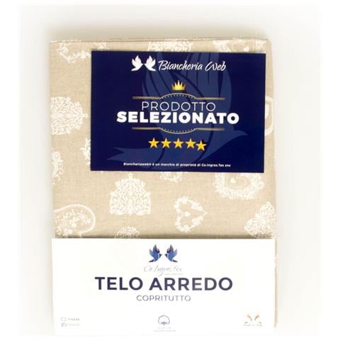 Telo Arredo Granfoulard Copritutto Cotone Made Italy Vari Disegni Arredatutto Copriletto Multiuso 1 Piazza Cuore Bianco - Foto 10
