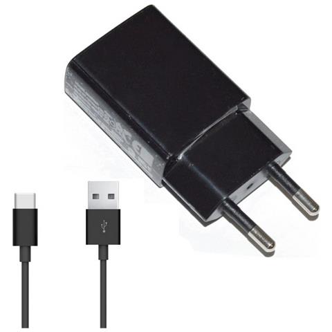 Caricabatterie Originale Da Parete Per Casa Usb Uc13eu 10w + Cavo Type C Black Bulk - Foto 2