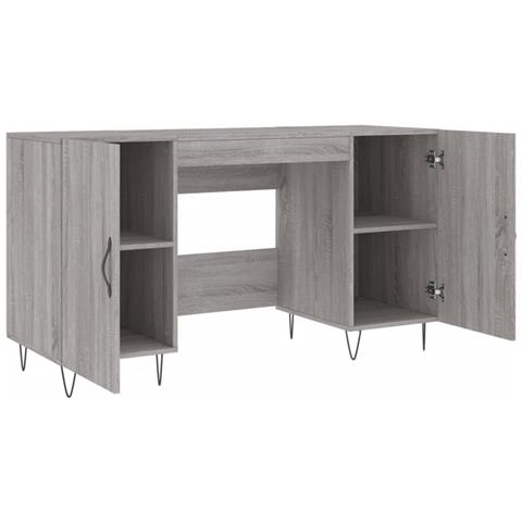 Scrivania Grigio Sonoma 140x50x75 Cm In Legno Multistrato - Foto 2