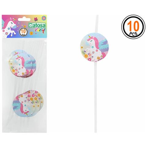 Bere Cannuccia Multicolore Unicorno 10 Unità - Foto 1