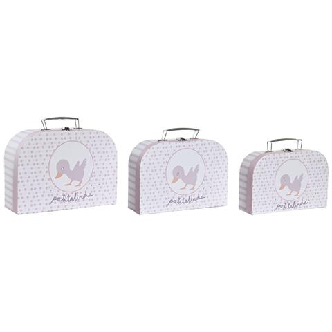 Set Di Scatole Decorative Dkd Home Decor 28 X 9,5 X 20 Cm Rosa Metallo Multicolore Cartone - Foto 1