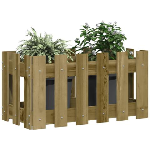 Fioriera Giardino A Recinzione 60x30x30 Cm In Pino Impregnato - Foto 3