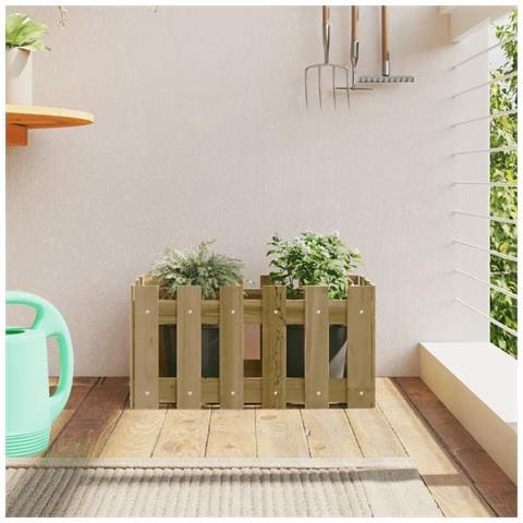 Fioriera Giardino A Recinzione 60x30x30 Cm In Pino Impregnato - Foto 1