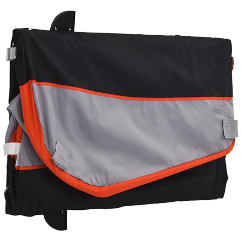 Rimorchio Da Bici Nero E Arancione 45 Kg In Ferro - Foto 2