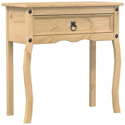 Tavolino Consolle Corona 73x35x73 Cm In Legno Massello Di Pino - Foto 2