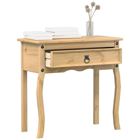 Tavolino Consolle Corona 73x35x73 Cm In Legno Massello Di Pino - Foto 1