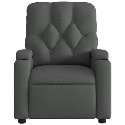 Poltrona Reclinabile Massaggio Elettrica Grigio Scuro Tessuto - Foto 8