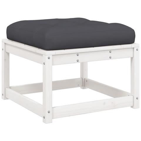Set Divani Giardino 3 Pz Con Cuscini Bianco Legno Massello Pino - Foto 2