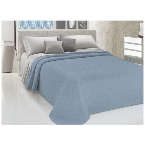 Copriletto Piquet Primavera Estate 100% Cotone Disegno 8026 Matrimoniale Blu - Foto 1