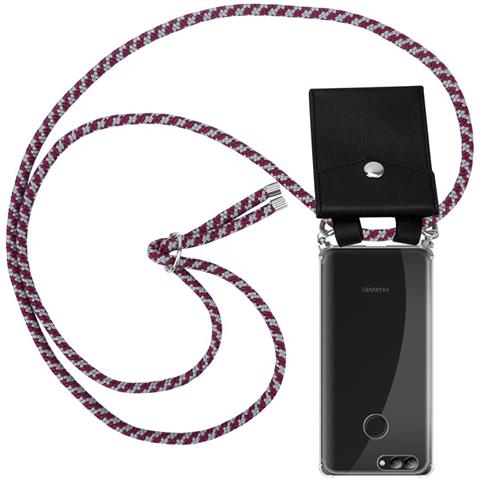 Catena Di Telefoni Cellulari Compatibile Con Huawei Nova 2 In Rosso Bianco - Coperchio Protettivo In Silicone Con Anelli D'argento, Cinturino In Corda E Custodia Staccabile - Foto 1