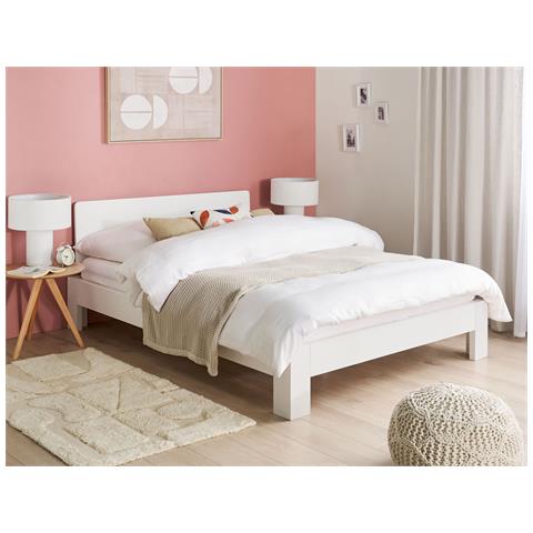 Letto Legno Di Pino Royan 140 X 200 Cm Bianco - Foto 1
