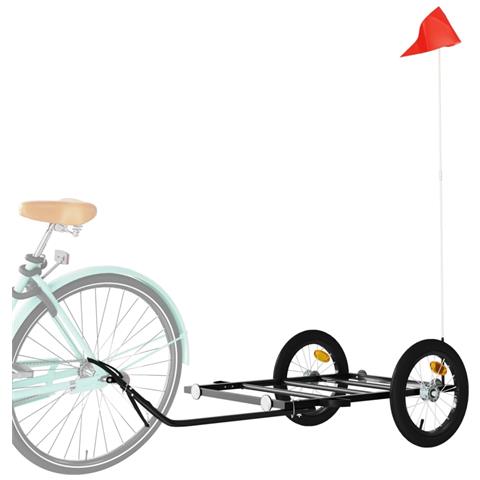 Rimorchio Da Bici Nero 126x63x34 Cm In Ferro - Foto 3