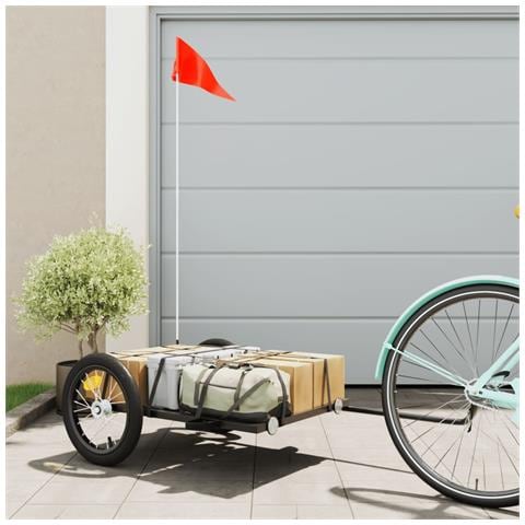 Rimorchio Da Bici Nero 126x63x34 Cm In Ferro - Foto 1