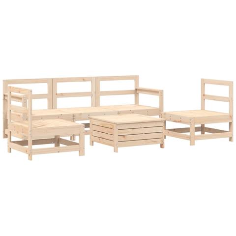 Set Divani Da Giardino 6 Pz In Legno Massello Di Pino - Foto 1