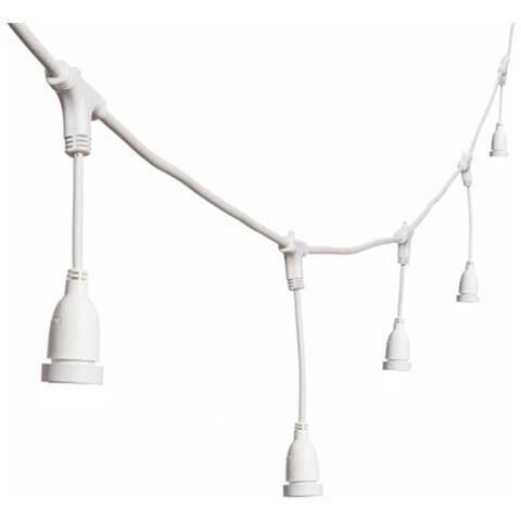 Catenaria Luci 10mt 15 Portalampade E27 Bianca Allungabile Ip44 Interno Esterno - Foto 3