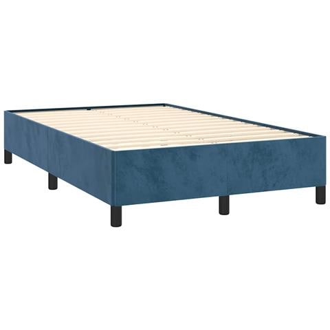Letto A Molle Materasso E Led Blu Scuro 120x190 Cm In Velluto - Foto 10