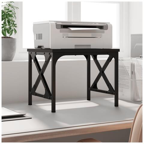 Supporto Per Stampante Nero 40x30x31 Cm In Legno Multistrato - Foto 1