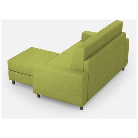 Divano Sakar 2 Posti (due Sedute Da 60cm) + Pouf Misure Esterne L. 148 P. 155 Colore Verde - Foto 5