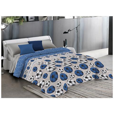 Trapunta Piumone Invernale Linea Pensieri Delicati Disegno Calcio Singolo Blu - Foto 1