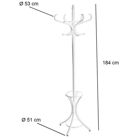 Attaccapanni In Legno Di Betulla,appendiabiti Da Terra Con 12 Ganci Appendi Abiti Su 2 Livelli E Base A Croce Dimensione 51 X 51 X 184 Cm - Foto 2