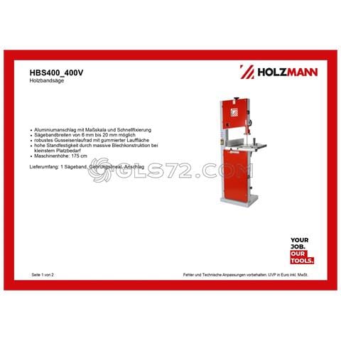 Sega A Nastro Taglio Legno 400v Holzmann Hbs400_400v - Foto 8