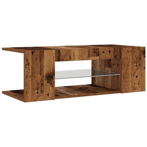 Mobile Porta TV con LED Legno Antico 90x39x30 cm Multistrato - Foto 10