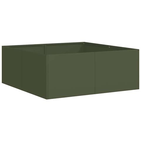 Fioriera Verde Oliva 80x80x30 Cm In Acciaio - Foto 2