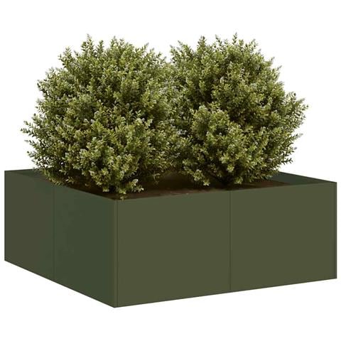 Fioriera Verde Oliva 80x80x30 Cm In Acciaio - Foto 1