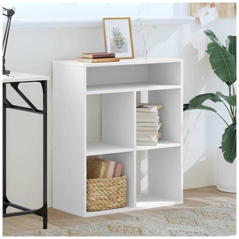 Libreria Bianca 66x31x80 Cm In Legno Multistrato - Foto 3