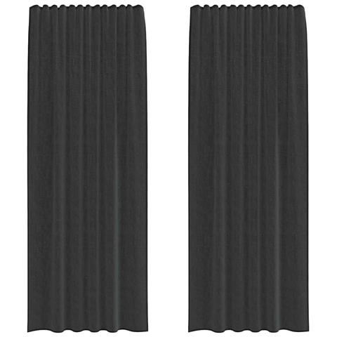 Tende In Voile Con Linguetta 2 Pz Nero - Foto 1