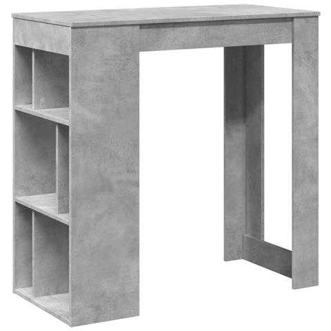 Tavolo Bar Con Rastrelliera Grigio 102x50x103,5 Cm Multistrato - Foto 2