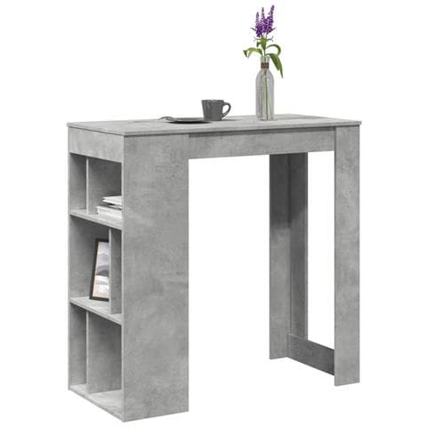 Tavolo Bar Con Rastrelliera Grigio 102x50x103,5 Cm Multistrato - Foto 1