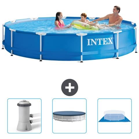 Piscina Fuori Terra - In Giro - 366x366x76 Cm - Blu - Include Accessori Coordinati Cb76 - Foto 1