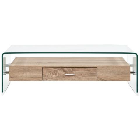 Tavolino Da Salotto Trasparente 98x45x31 Cm In Vetro Temperato - Foto 1