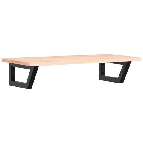 Ripiano A Parete Per Lavabo In Acciaio E Massello Di Rovere - Foto 1